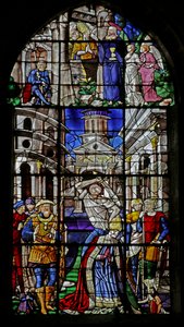 Window depicting the execution of St Denis