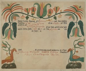 Pennsylvania German Birth and Baptismal Certificate