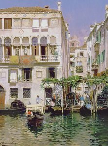 A Canal Scene in Venice