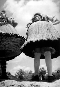 Ladies in Hungarian traditional dresses