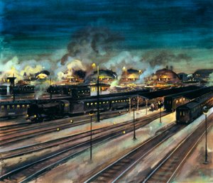 German Railways - Munich Central Station at Night