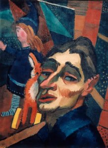 Self-Portrait with Doll by Rudolf Wacker