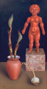 Still Life with Horsetail (and Doll) by Rudolf Wacker