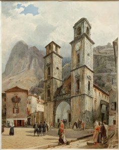 The Cathedral Square in Cattaro by Rudolf von Alt