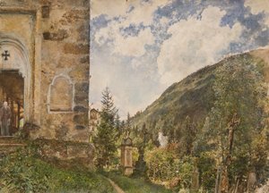 The Cemetery in Gastein by Rudolf von Alt