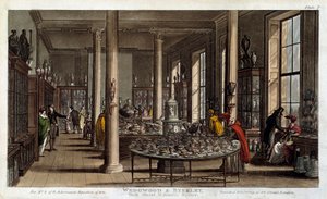 Interior view of a Wedgwood porcelain shop in London by Rudolph Ackermann