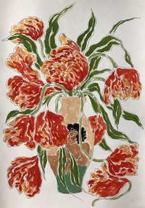 Vibrant Tulips in Vase by Rushati Chowdhury