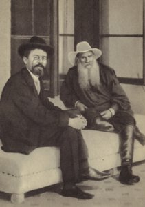 Anton Chekhov and Leo Tolstoy by Russian Photographer