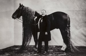 Russian Circus Performer Akim Nikitin with a Horse by Russian Photographer