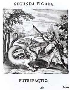 A knight defeating 