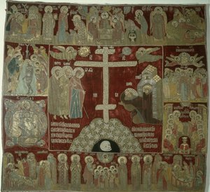 Appearance of the Virgin to St. Sergius, 1525 by Russian School