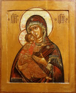 Mother of God of Vladimir, Icon from North Western Russia, Late 17th Century