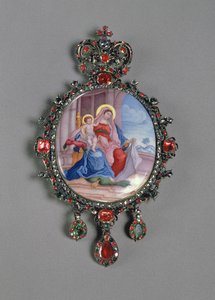 Panagia with miniature of Madonna and Child by Russian School
