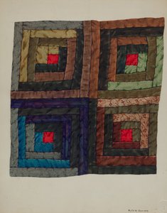 Log Cabin Quilt, c. 1937