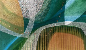 Green Gold Abstract Flow by SAN STARLING