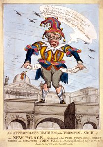 An appropriate emblem for the triumphal arch of the new Buckingham palace, London by SW Fores