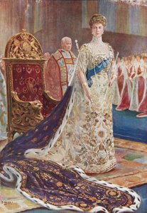 Queen Mary in coronation robes