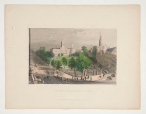 The Park and City Hall, New York, illustration for Nathaniel Parker Willis