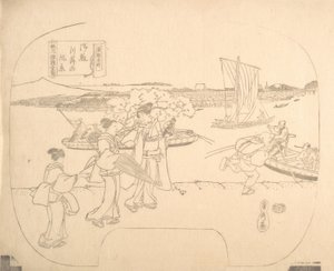 Proof Line-Block Print for Fan, 19th century