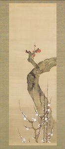 Red and White Plum Blossoms by Sakai Oho