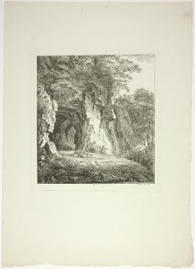 Shepherds and Sheep Resting Under a Bridge, plate seven from Landscapes Dedicated to M. Warelet