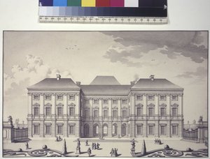 Front View of the Garden Facade of Liechtenstein Palace in Rossau by Salomon Kleiner