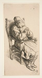 Old Man Sleeping in an Armchair
