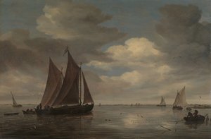 Fishing Boats on a River, early 1660s