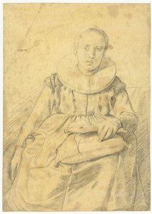 Portrait of a Seated Woman with a Stiff Pleated Collar by Salomon de Bray