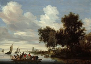 River Landscape with Ferry. 1649