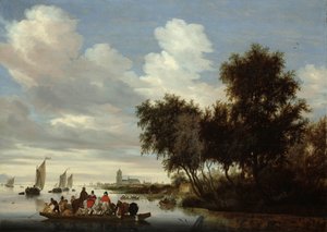 River Landscape with Ferry