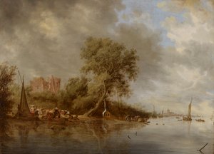 River Landscape with the Ruins of the Castle of Egmond by Salomon van Ruysdael