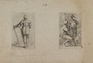 (Figurine Series) Back of Helmeted Man, Standing by Salvator Rosa