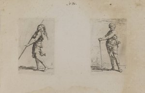 Man with Plumed Hat, Side View (Figurine Series) by Salvator Rosa