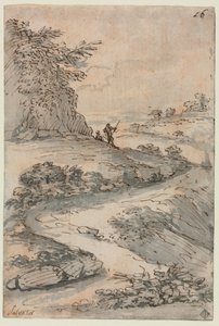 Figures on a Winding Road by Salvator Rosa