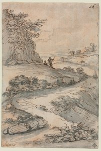 Figures on a Winding Road, Mid-1600s by Salvator Rosa