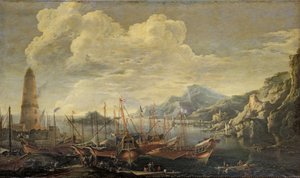 Harbour with Lighthouse and Ships