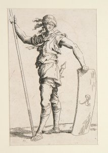 Soldier with Lance and Shield by Salvator Rosa
