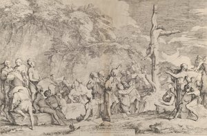 The Crucifixion of Polycrates the Tyrant after His Capture by the Persians by Salvator Rosa