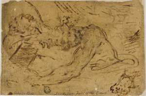 Two Grappling Figures