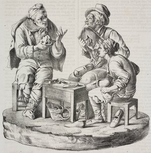 Cobbler in dispute, statuettes by Giacomo Bongiovanni and Giuseppe Vaccaro by Salvatore Puglia