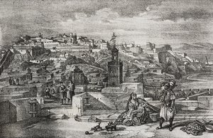 View of the Citadel of Tangier, Morocco (lithograph by Salvatore Puglia from Poliorama Pittoresco, n 26, February 3) by Salvatore Puglia