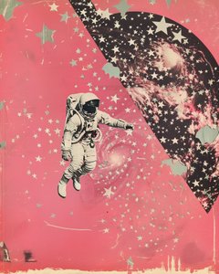 Astronaut Pink Galaxy