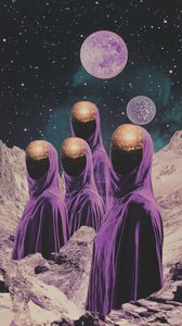 Cosmic Hooded Figures by Samantha Hearn