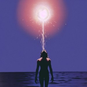 Woman Embracing Cosmic Light by Samantha Hearn