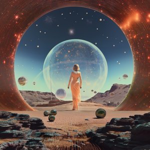 Woman Faces Cosmic Gateway