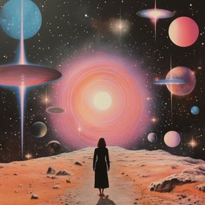 Woman in Cosmic Landscape