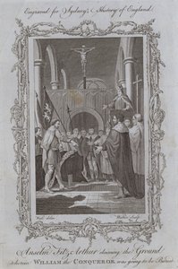 Anselm Fitz-Arthur claiming the Ground wherein William the Conqueror was going to be Buried by Samuel (after) Wale