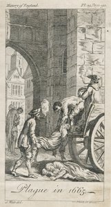 Collecting Plague Victims, Holywell Lane, Shoreditch, London, UK by Samuel (after) Wale