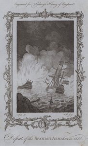 Defeat of the Spanish Armada in 1588 by Samuel (after) Wale
